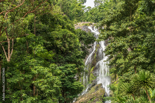 Khlong Lan Waterfall  Beautiful waterfalls in khlong Lan national park of Thailand at KamphaengPhet Province in Thailand.
