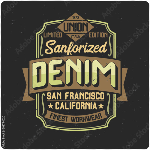 Vintage label design with lettering composition on dark background. T-shirt design.
