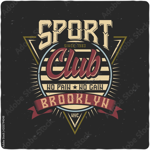 Vintage label design with lettering composition on dark background. T-shirt design.