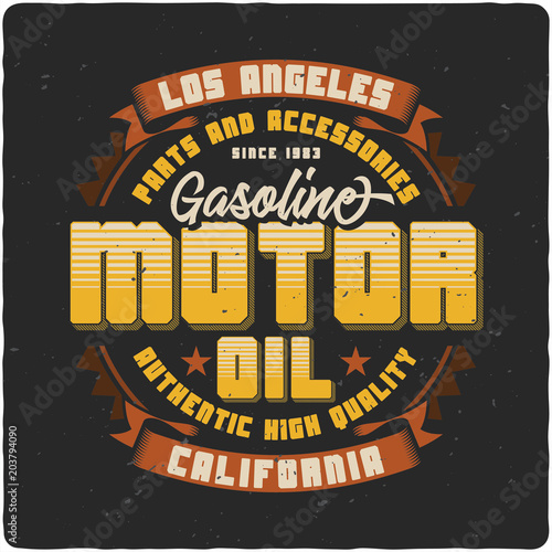 Vintage label design with lettering composition on dark background. T-shirt design.