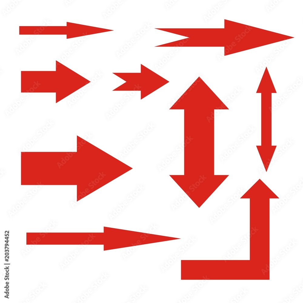 Arrows collection, flat elegant style. Set of directions, signs left, right, up down. Abstract elements for business infographic. Arrows collection, flat elegant style. Set of directions, signs left, right, up down. Abstract elements for business infographic.