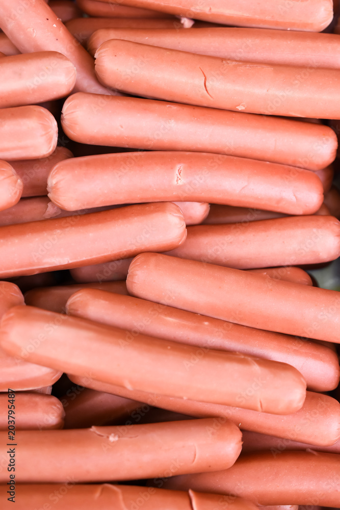 A lot of steam sausage ready to eat A lot of steam sausage ready to eat