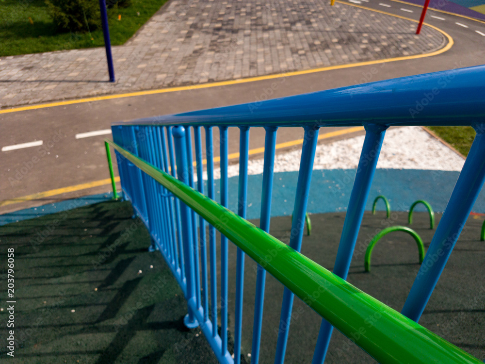 Colorful playground on yard in the park. Colorful playground on yard in the park.