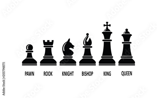 vector chess piece set