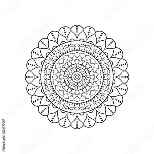 Mandala. Round ornament floral pattern. Decorative element. Oriental motif.