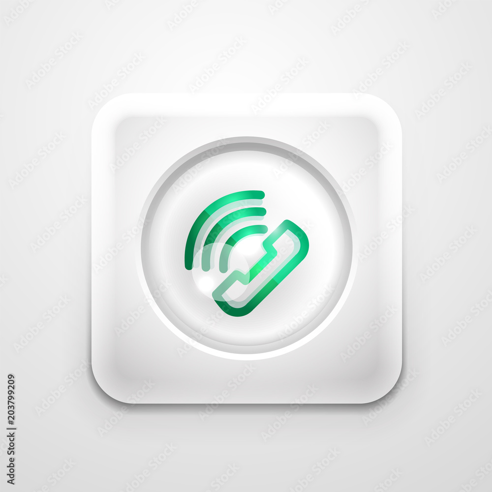 Phone button, call support idea, vector illustration Phone button, call support idea, vector illustration