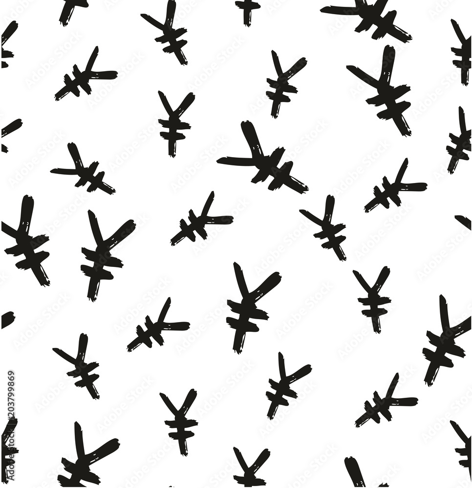 Pen Yen Symbol Seamless Pattern & Background Freehand Set 02 Pen Yen Symbol Seamless Pattern & Background Freehand Set 02