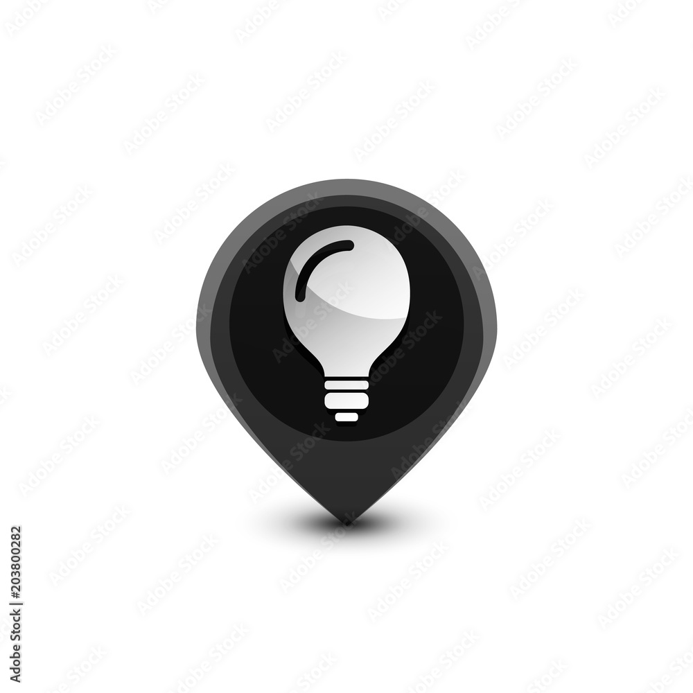 Light bulb, new idea concept web button Light bulb, new idea concept web button