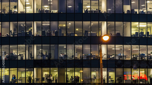 office workers during operation and at the end of working day,