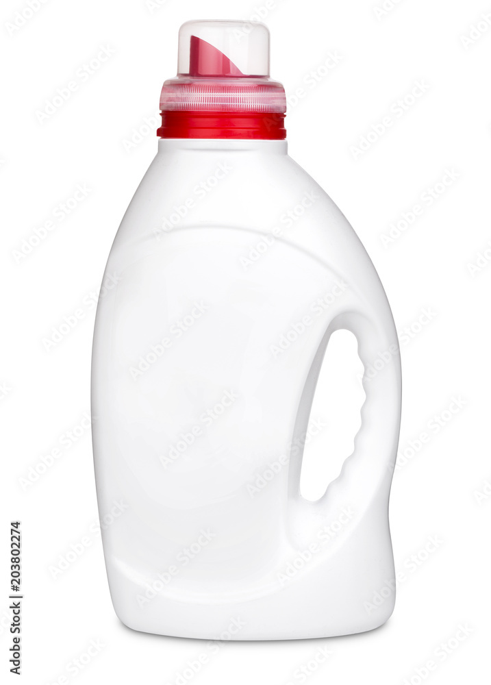 3d model of white plastic bottle of liquid for washing machine isolated ...