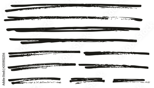 Pen Strokes Bold Grunge Line & Background Set 11