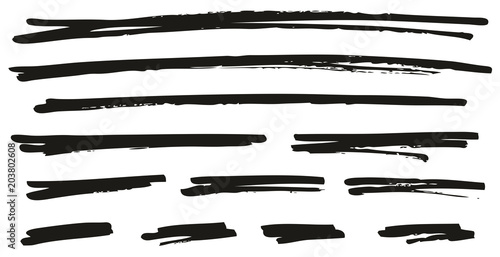 Pen Strokes Bold Grunge Line & Background Set 09