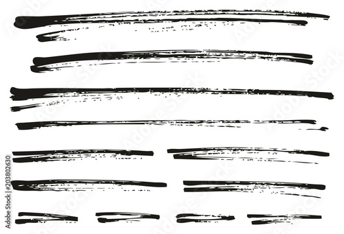 Pen Strokes Bold Grunge Line & Background Set 08