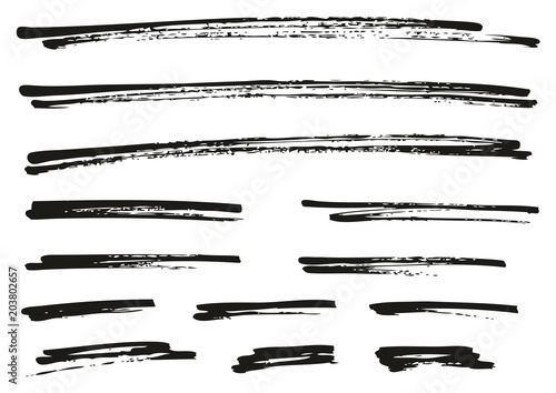 Pen Strokes Bold Grunge Line & Background Set 07