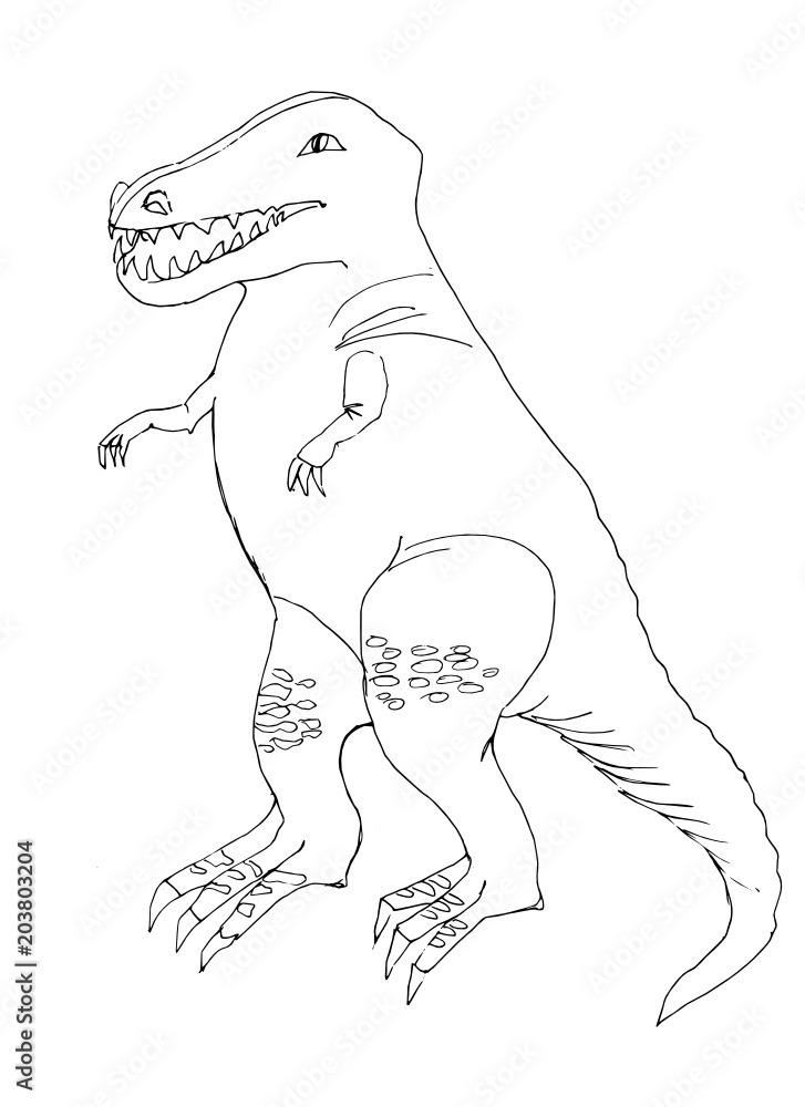 Obraz premium Outline drawing of a dinosaur