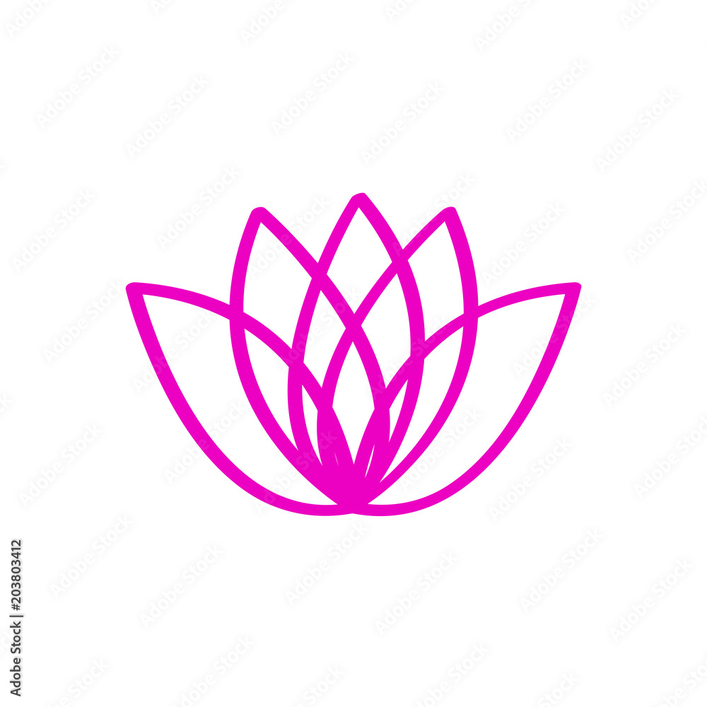 Outline of a lotus flower Outline of a lotus flower