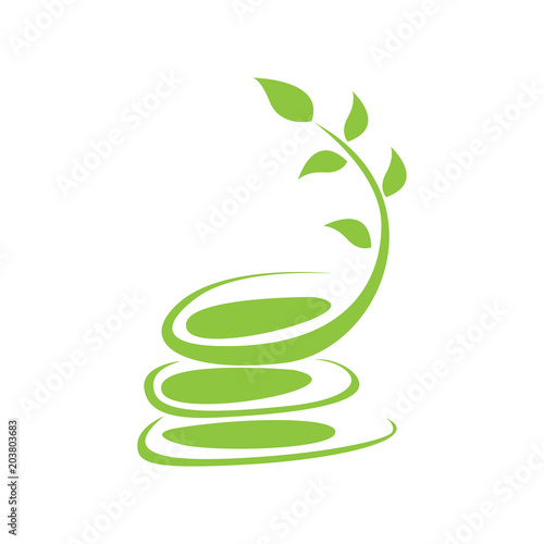 Plant in a stacked rocks
