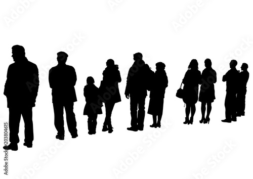 Big crowds people on white background