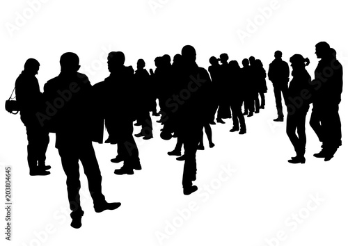 Big crowds people on white background