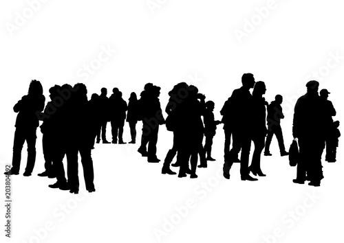 Big crowds people on white background