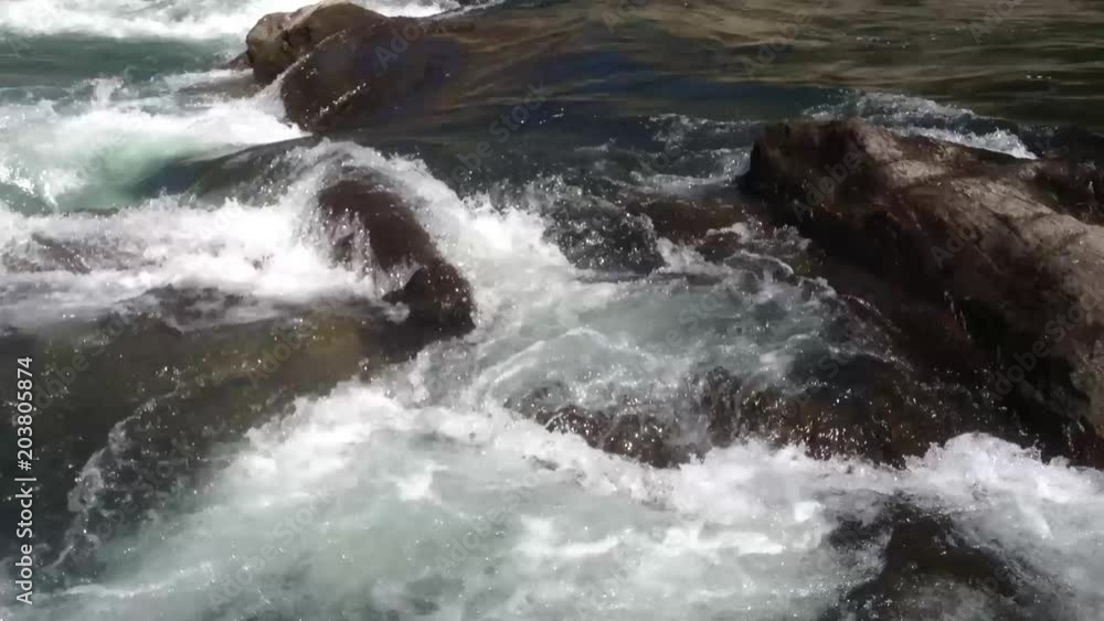 Mountain river, the flow of water quickly flows Mountain river, the flow of water quickly flows