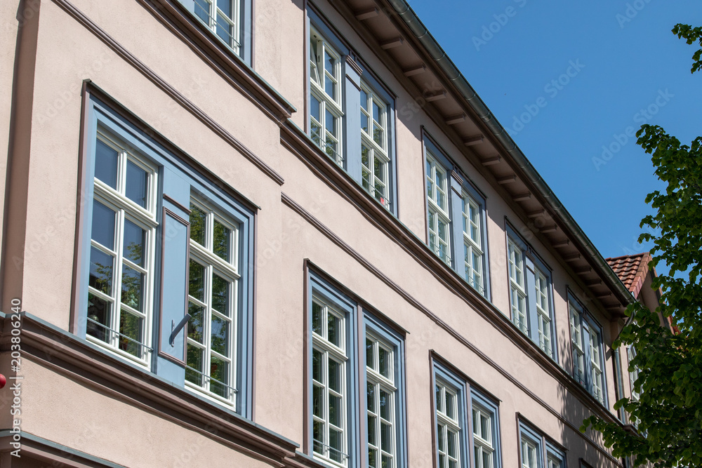 Fassade eines alten Hauses in der Innenstadt von Duderstadt in Deutschland