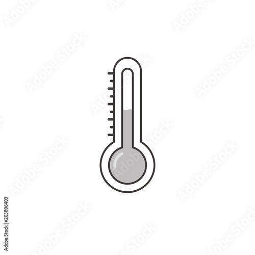 Hot and cold meteorology thermometers on transparent background. Blue and red thermometers. Vector icon graphic illustration for design