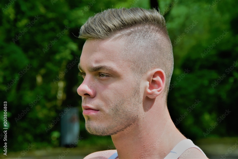 face profile of a serious model face profile of a serious model