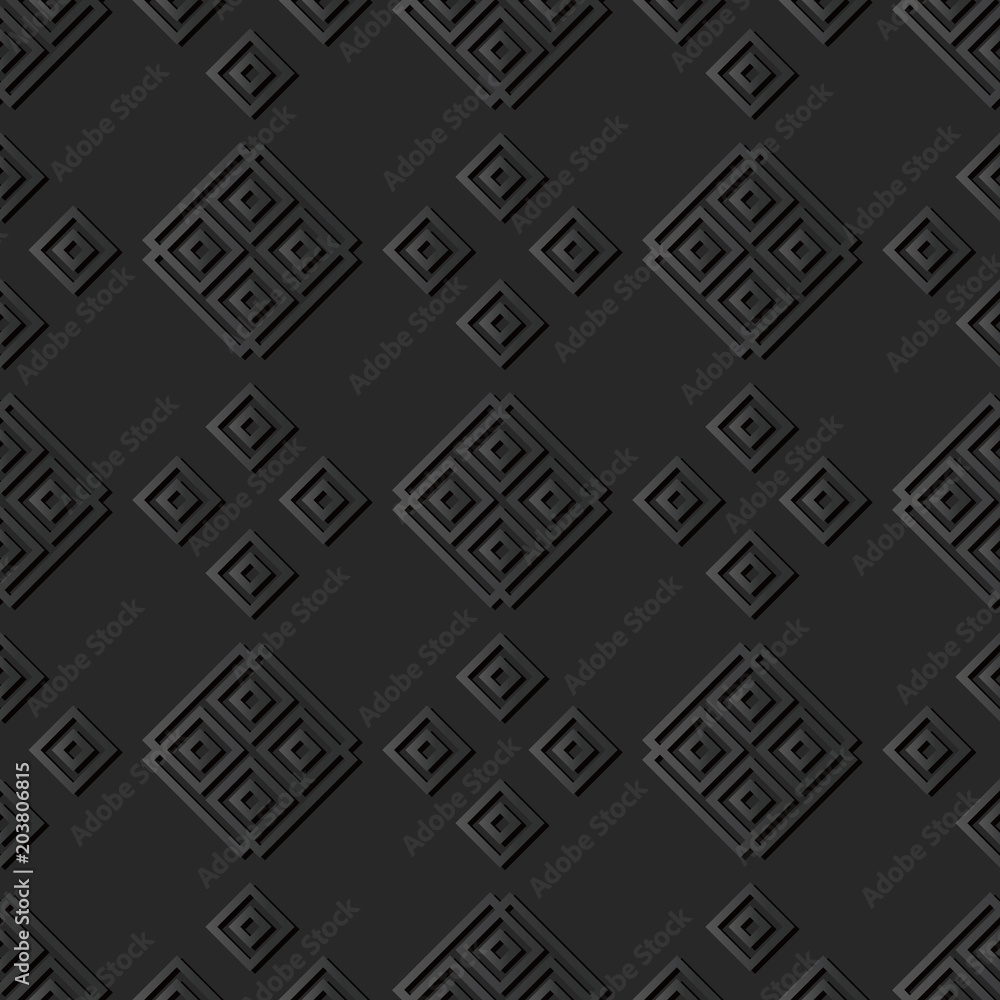 3D dark paper art Square Check Cross Tracery Spiral Frame 3D dark paper art Square Check Cross Tracery Spiral Frame