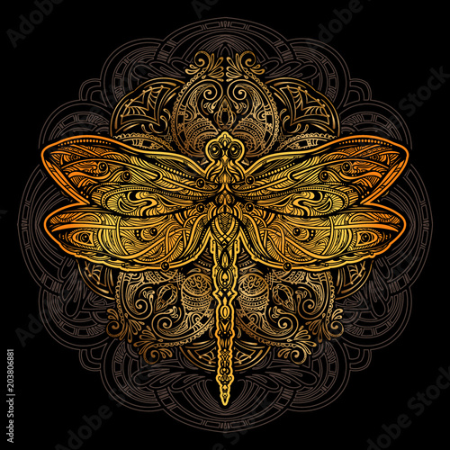 Dragonfly vector tattoo