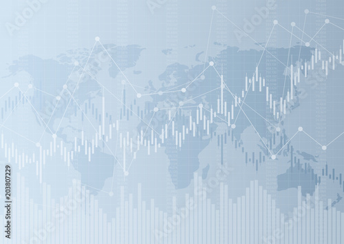 Financial data graph chart, vector illustration. Abstract background with graph chart finance. Business concept.