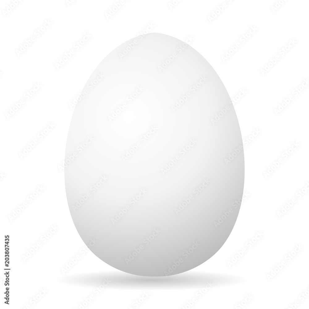 Egg. White 3D egg chicken. Isolated on white background. Vector Egg. White 3D egg chicken. Isolated on white background. Vector