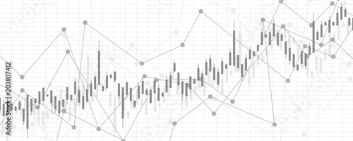 Financial data graph chart, vector illustration. Abstract background with graph chart finance. Business concept.