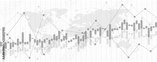 Financial data graph chart, vector illustration. Abstract background with graph chart finance. Business concept.