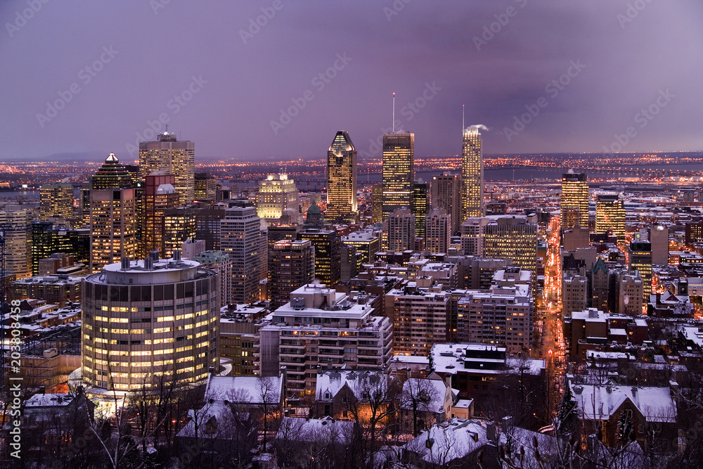Montreal by night in winter