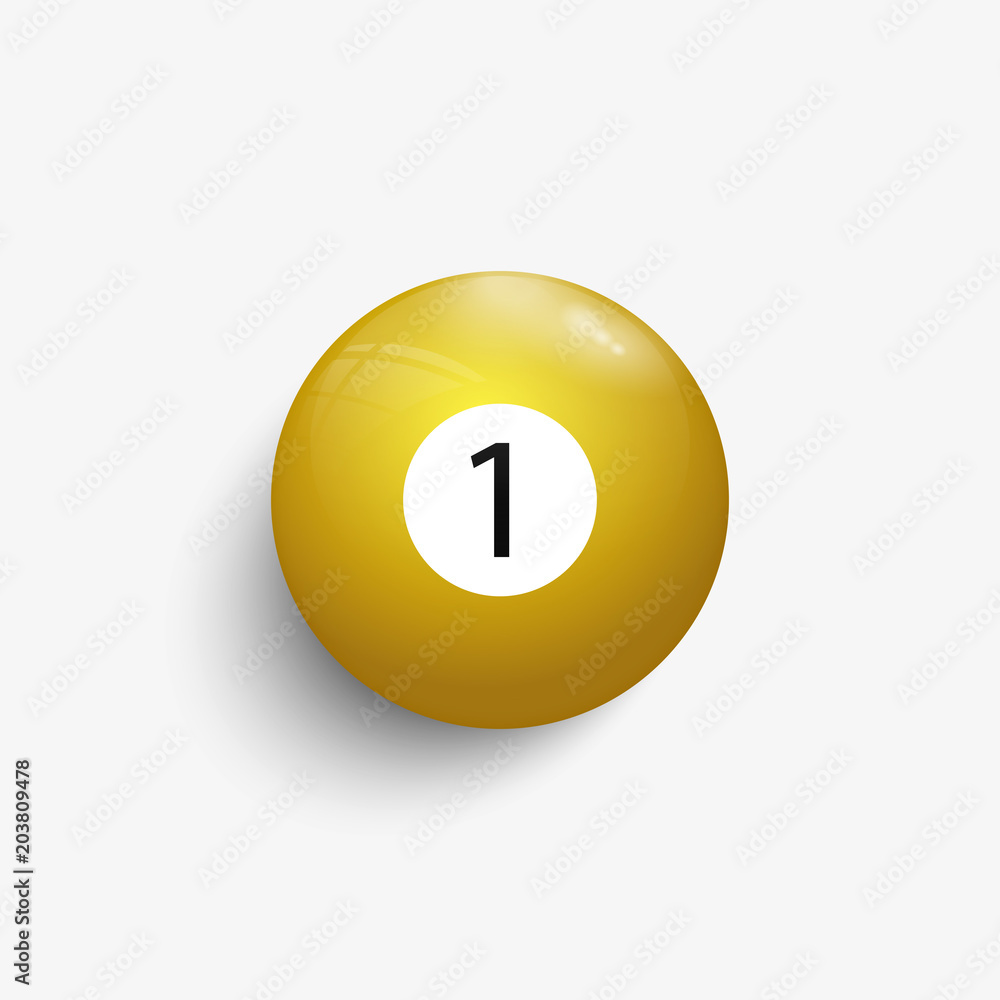 Billiard ball 1. Realistic vector illustration Billiard ball 1. Realistic vector illustration