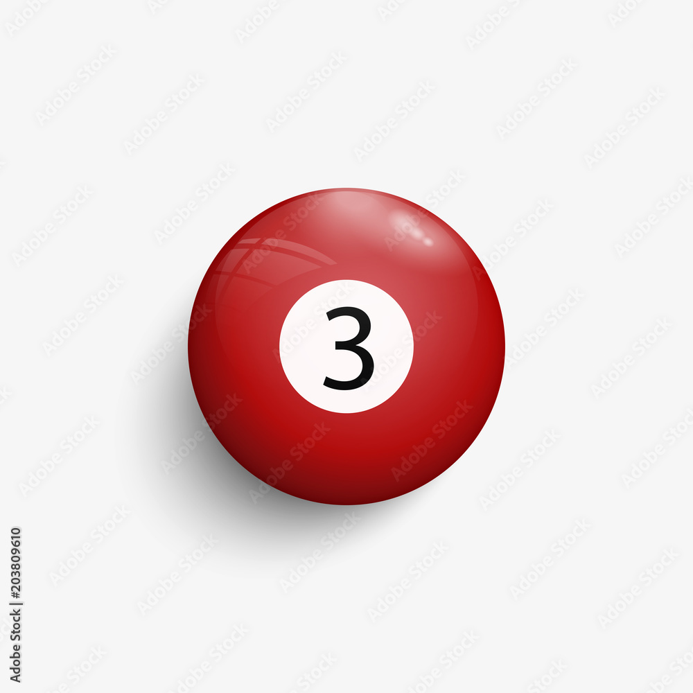 Billiard ball 3. Realistic vector illustration Billiard ball 3. Realistic vector illustration