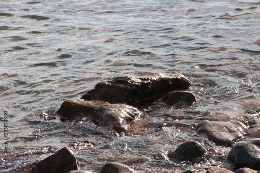 Shore of Lake Superior Waves and Rocks