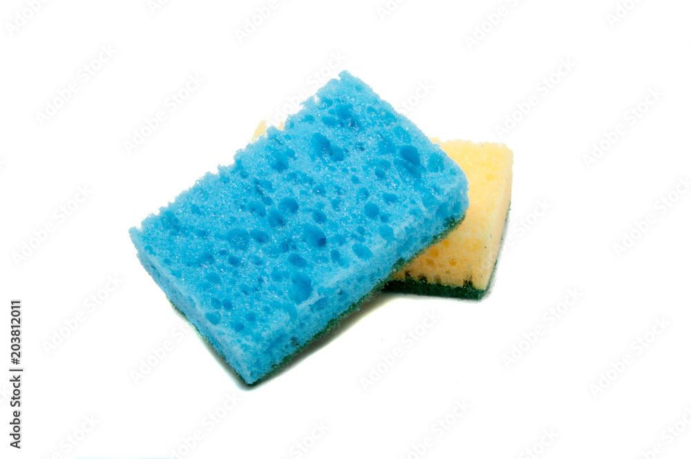 Kitchen sponge for dish isolated on the white Kitchen sponge for dish isolated on the white