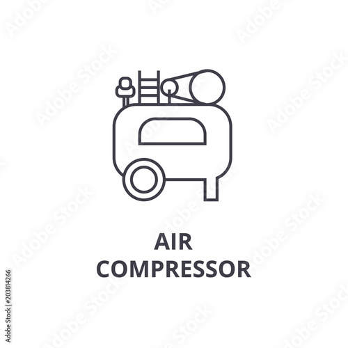 air compressor line icon, concept sign, linear vector