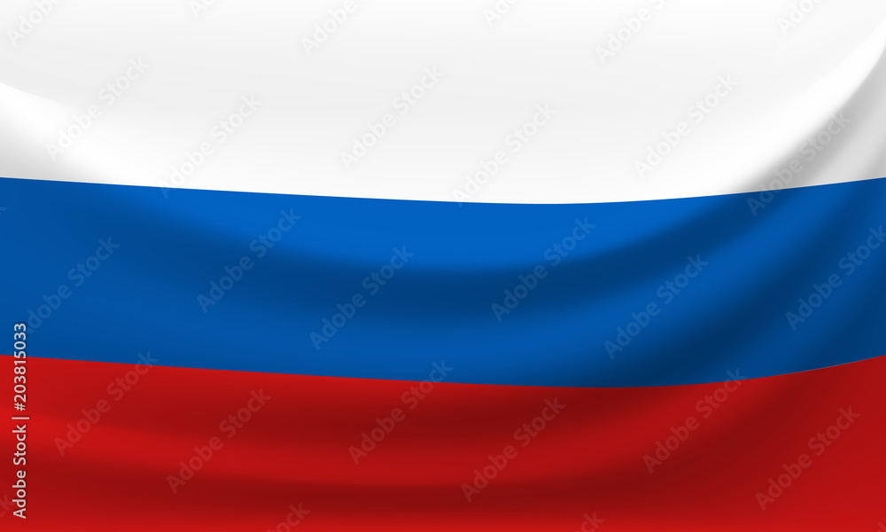 Waving national flag of Russian Federation, . Vector illustration Waving national flag of Russian Federation, . Vector illustration
