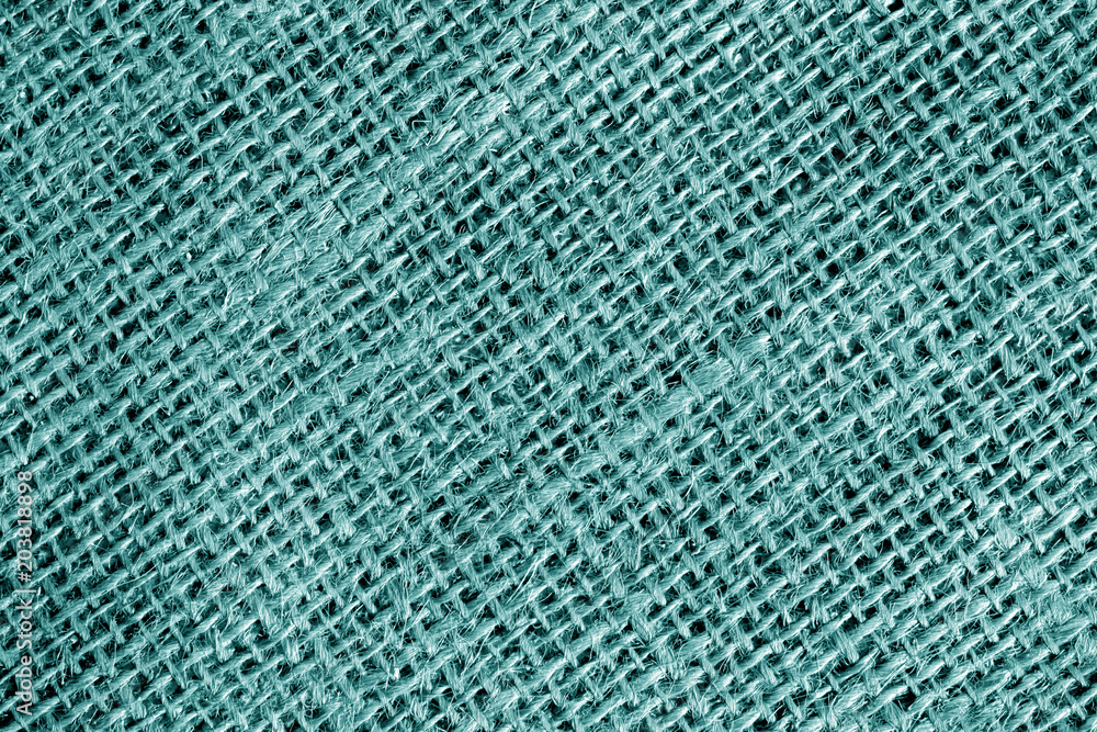 Cotton fabric texture in cyan color.