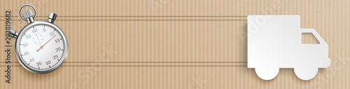 Delivery Van Cardboard Header Stopwatch