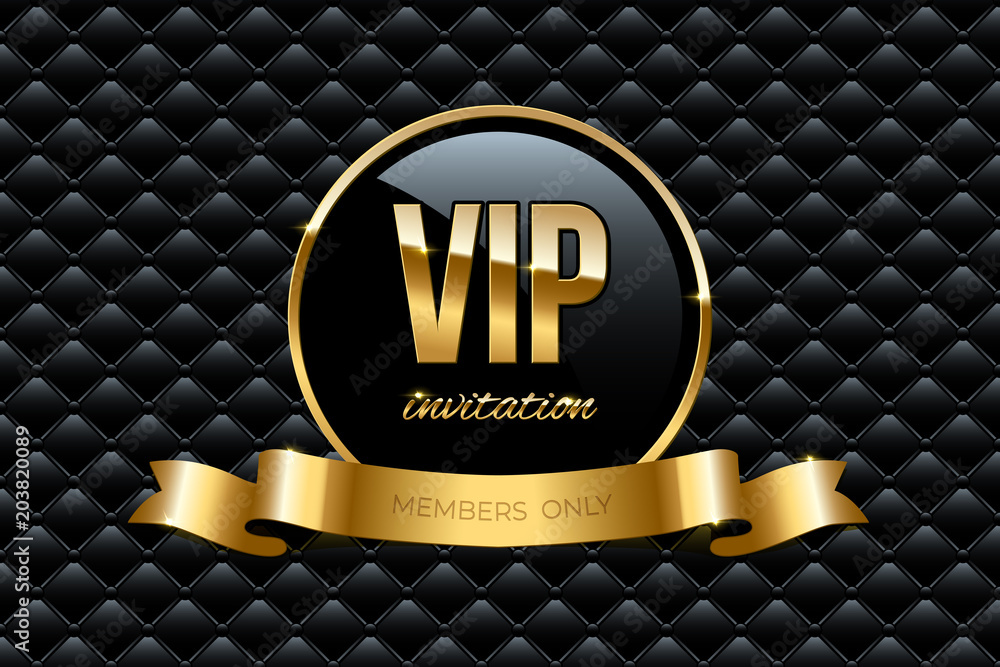Vecteur Stock VIP invitation design template. Vector golden ring with ...