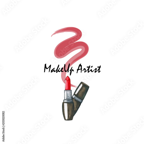 Logo for make-up artists, in watercolor style