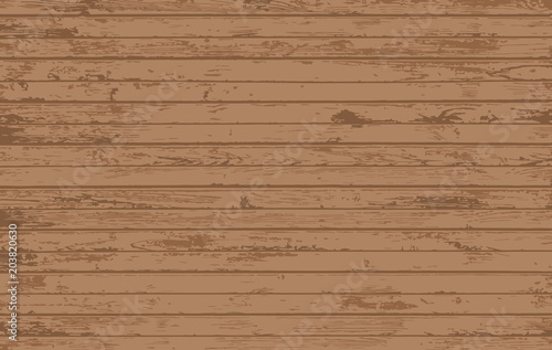 Brown wooden planks, table floor surface. Cutting chopping board. Wood texture. Vector illustration.