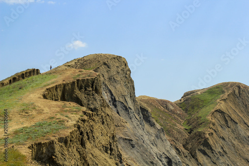 beautiful hill with a man