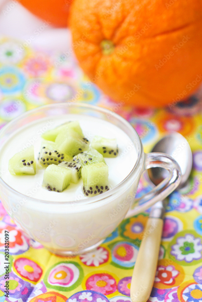 Homemade yogurt with fruit Homemade yogurt with fruit
