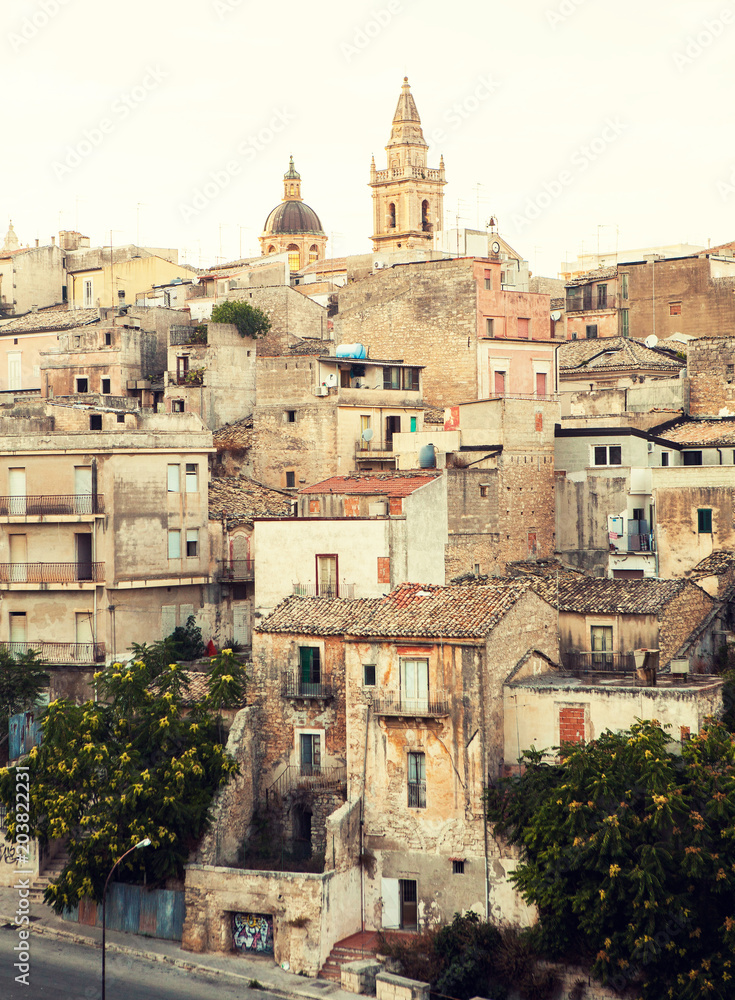 The view on Ragusa town, Sicily, Italy.