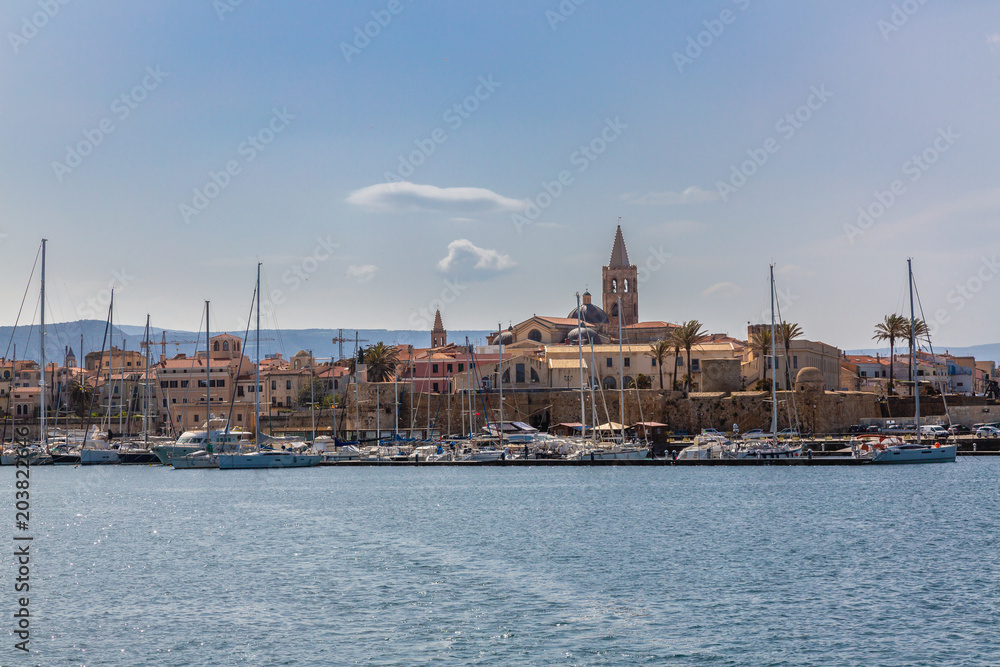 Port of the old town Alghero, Sardinia